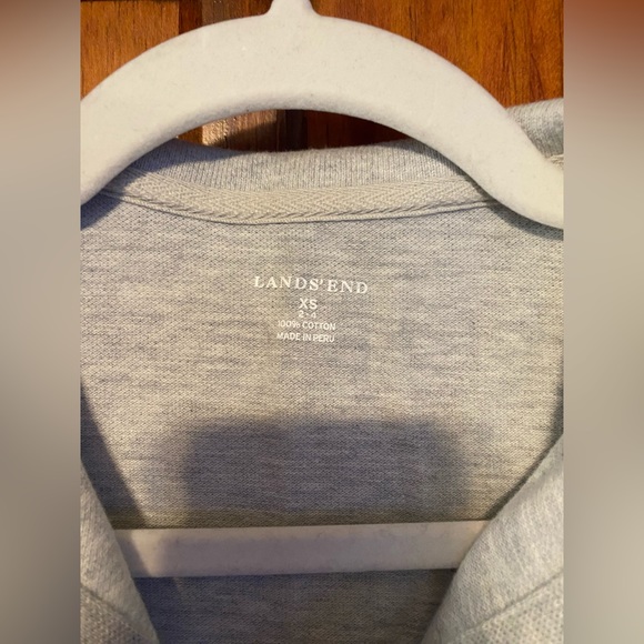 Lands’ End 100% Cotton Heather Gray Heathered Light Grey Short Sleeve Polo XS - Picture 3 of 6